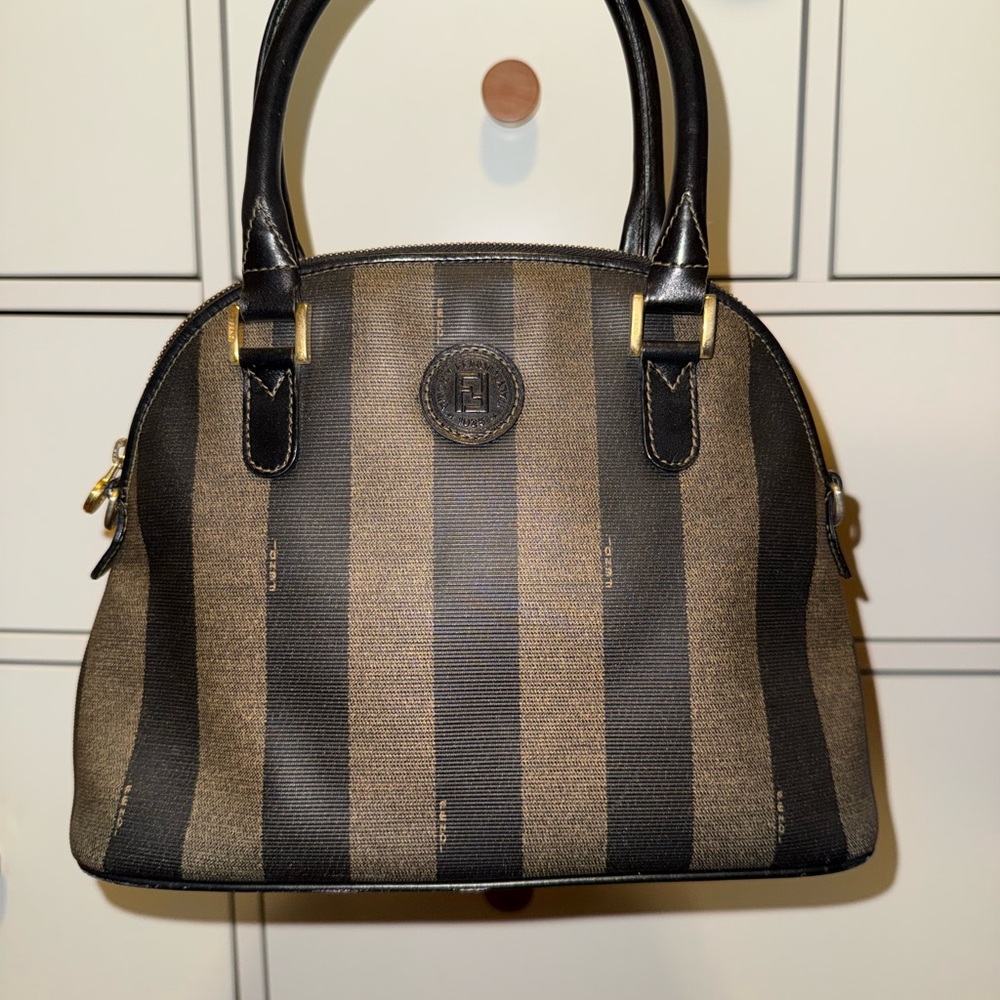 Authentic Vintage Fendi Pequin Dome Top Handle Bag